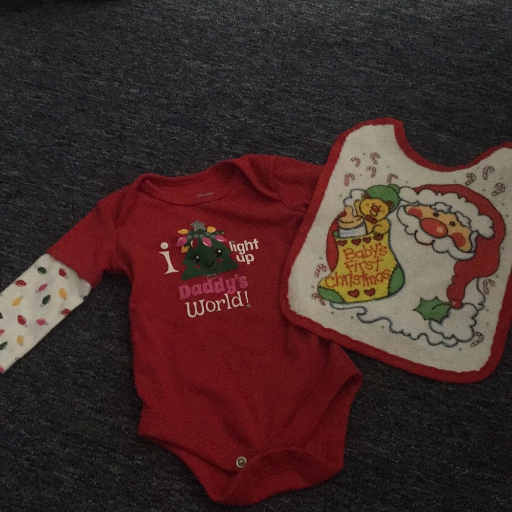 Christmas onesie and bib